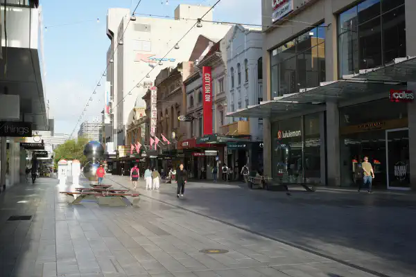 An outdoor shopping mall