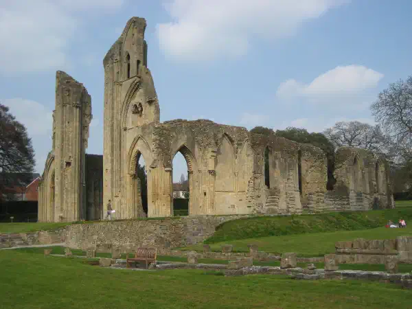 A ruin of an abbey, nothing but some of the outer walls remain