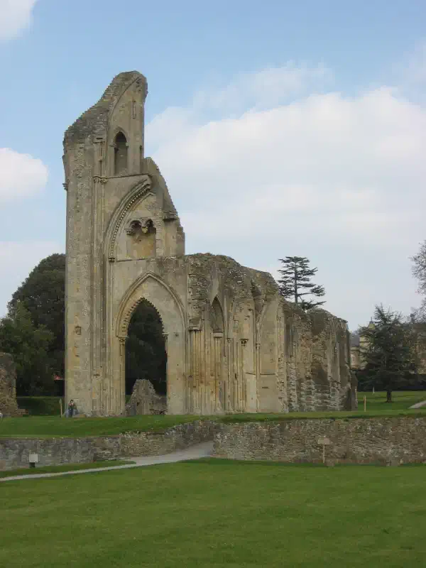 A ruin of an abbey, nothing but some of the outer walls remain