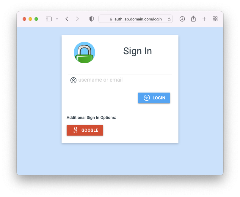 SSO portal login, with google authentication option
